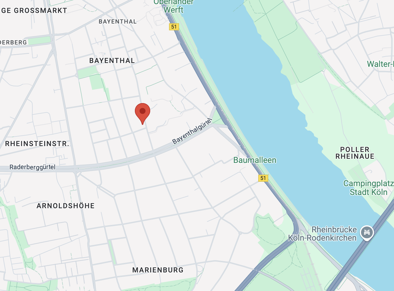 Karte zur Osteopathie Praxis von Heike Katona in Köln.